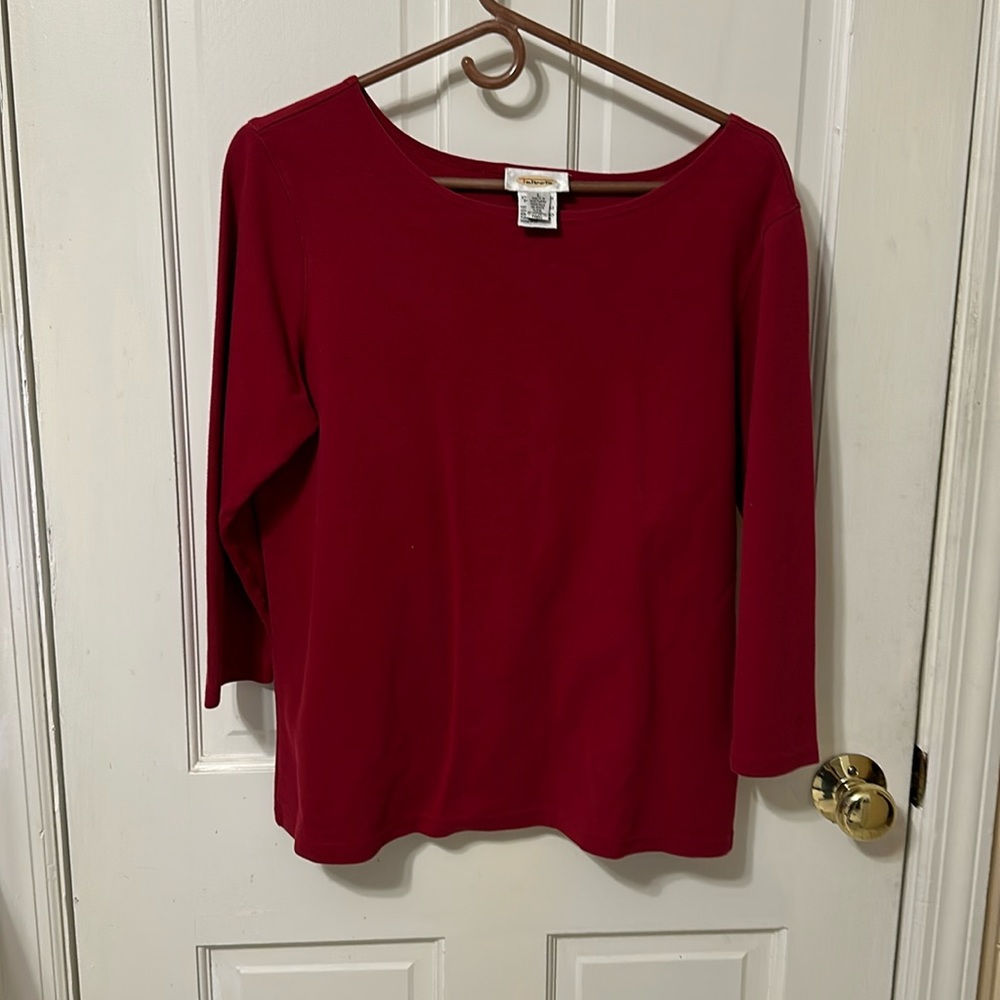 TALBOTS Red 3/4 length sleeve top